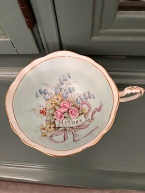 Vintage Paragon blue mother hand painted teacup bone china England